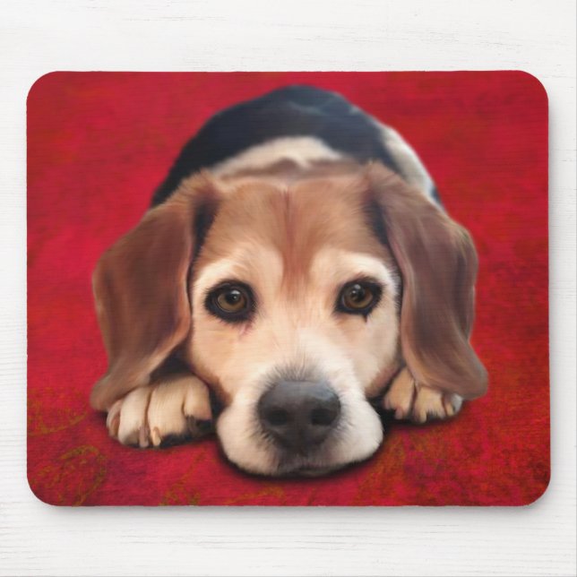 Beagle Fine Art Dog Art Painting Mouse Mat (Front)