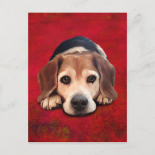 Beagle Fine Art Dog Art Painting Postcard