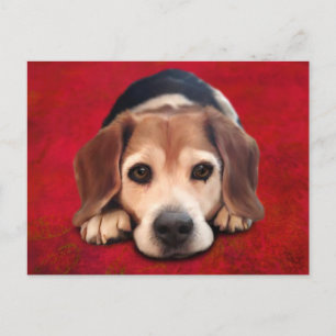 Beagle Fine Art Dog Art Painting Postcard