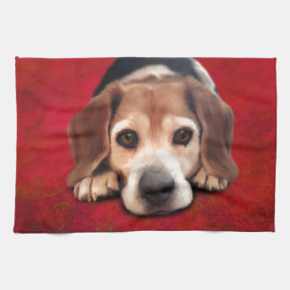 Beagle Fine Art Dog Art Painting Tea Towel