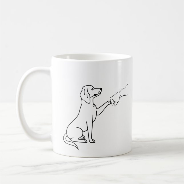  Beagle Fist Bump | Dog Lover Gift | Funny Beagle  Coffee Mug (Left)