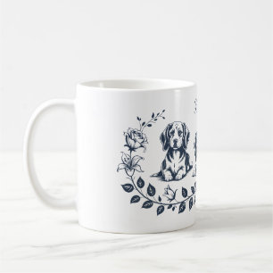 Beagle Floral Art – Elegant Dog Lover Coffee Mug