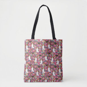Beagle Floral Tote Bag