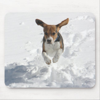 Beagle Flying in the Snow Mouse Mat