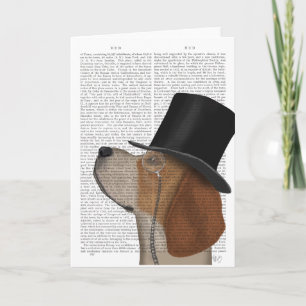 Beagle, Formal Hound and Hat Card