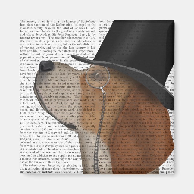 Beagle, Formal Hound and Hat Magnet (Front)
