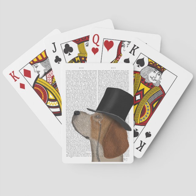 Beagle, Formal Hound and Hat Playing Cards (Back)