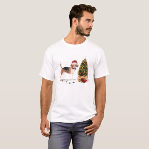 Beagle Funny Christmas Dog with Tree T-Shirt