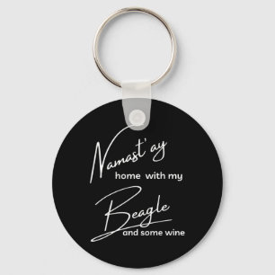 Beagle - Funny Nama'stay For Yoga And Dog Lovers Key Ring