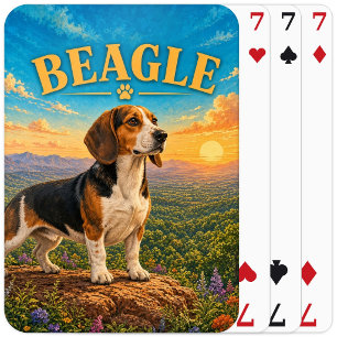 Beagle, Geometric Mosaic Playing Cards