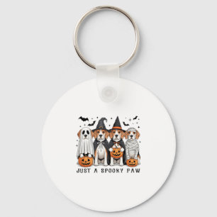 Beagle Ghost Cute Dog Halloween Thanksgiving Key Ring