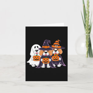 Beagle Ghost Pumpkin Halloween Design For Dog Love Card