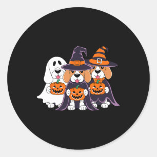 Beagle Ghost Pumpkin Halloween Design For Dog Love Classic Round Sticker