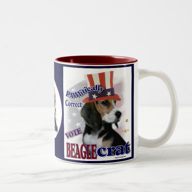 Beagle Gifts Two-Tone Coffee Mug (Right)