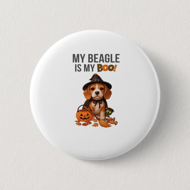 Beagle Halloween Costume  My Beagle is My Boo Dog  6 Cm Round Badge (Front)