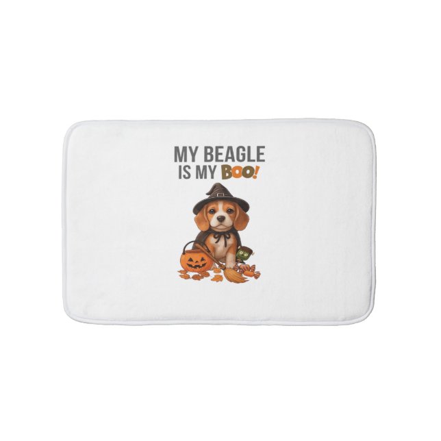Beagle Halloween Costume  My Beagle is My Boo Dog  Bath Mat (Front)