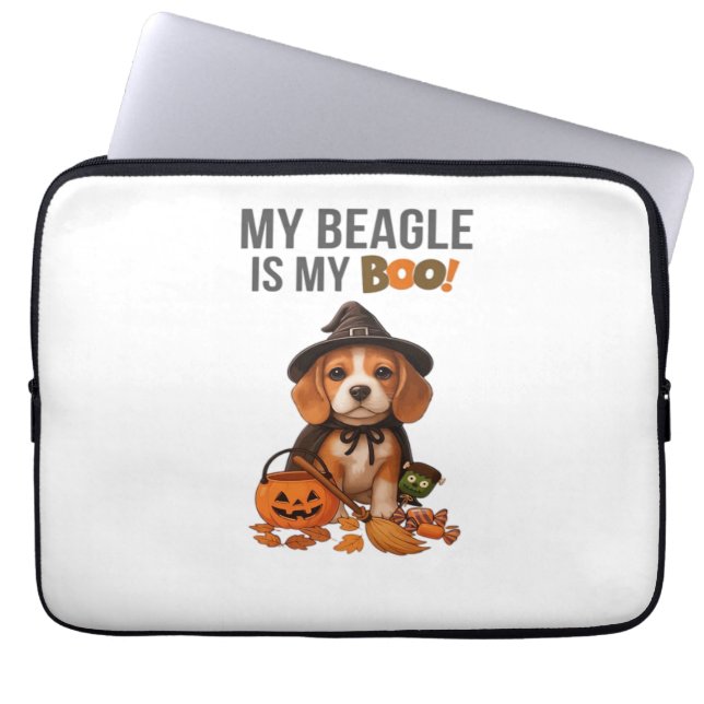 Beagle Halloween Costume  My Beagle is My Boo Dog  Laptop Sleeve (Front)