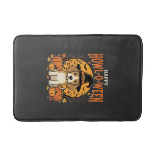 Beagle Halloween Howl-O-Ween Dog Pumpkin Design_1 Bath Mat