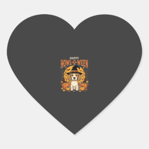Beagle Halloween Howl-O-Ween Dog Pumpkin Design_1 Heart Sticker