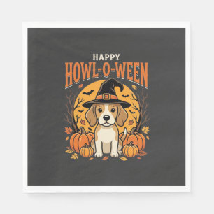 Beagle Halloween Howl-O-Ween Dog Pumpkin Design_1 Napkin