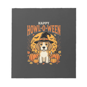 Beagle Halloween Howl-O-Ween Dog Pumpkin Design_1 Notepad