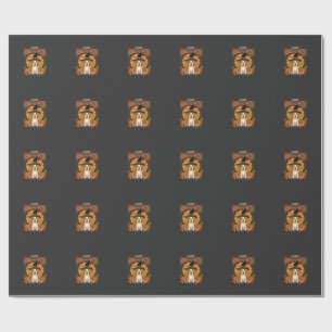 Beagle Halloween Howl-O-Ween Dog Pumpkin Design_1 Wrapping Paper