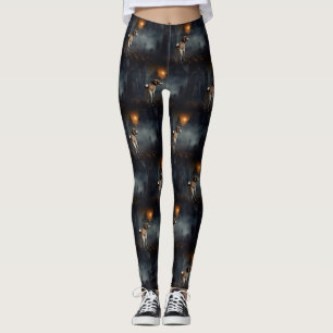 Beagle Halloween Scary Leggings