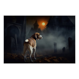 Beagle Halloween Scary  Poster