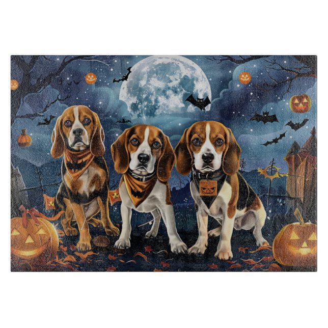 Beagle Halloween Spooky Cutting Board (Front)