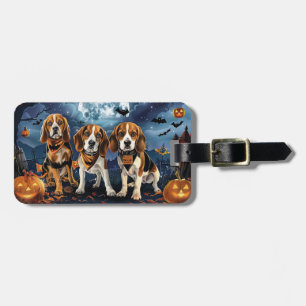 Beagle Halloween Spooky Luggage Tag