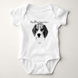 Beagle Happy Face; Happy Beagle; Grumpy Beagle Baby Bodysuit