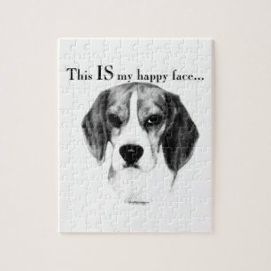 Beagle Happy Face; Happy Beagle; Grumpy Beagle Jigsaw Puzzle