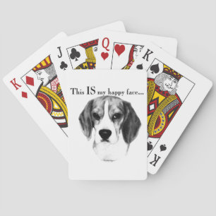 Beagle Happy Face; Happy Beagle; Grumpy Beagle Playing Cards