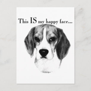 Beagle Happy Face Postcard