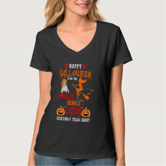 Beagle Happy Halloween Crazy Beagle Lady T-Shirt