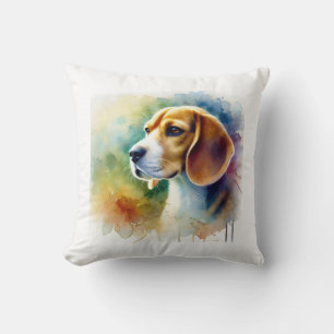 Beagle Harrier Dog 010824AREF102 - Watercolor Cushion