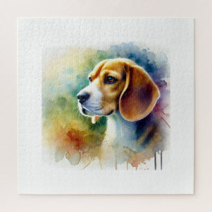 Beagle Harrier Dog 010824AREF102 - Watercolor Jigsaw Puzzle