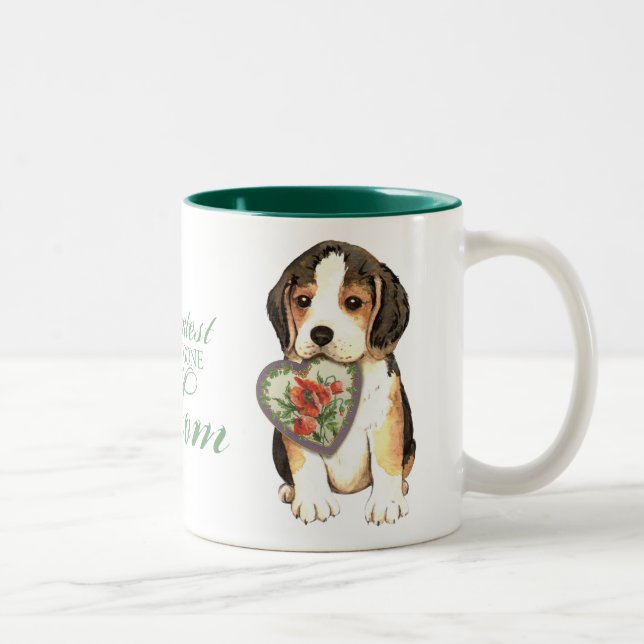 Beagle Heart Mum Two-Tone Coffee Mug (Right)