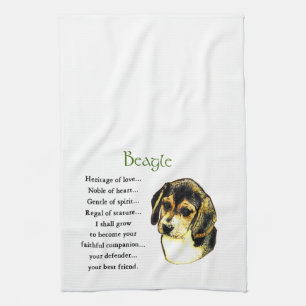 Beagle Heritage of Love Tea Towel