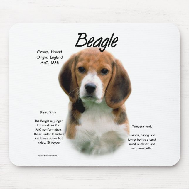 Beagle History; All About Beagles Mouse Mat (Front)