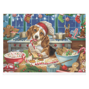 Beagle Holiday Baking: Festive Christmas Tablecloth