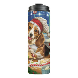 Beagle Holiday Baking: Festive Christmas Thermal Tumbler