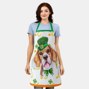 Beagle Holiday Home Decor St Patrick's Day Dog Apron