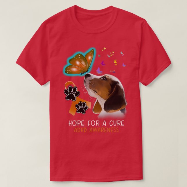 Beagle Hope For A Cure ADHD Awareness T-Shirt (Design Front)