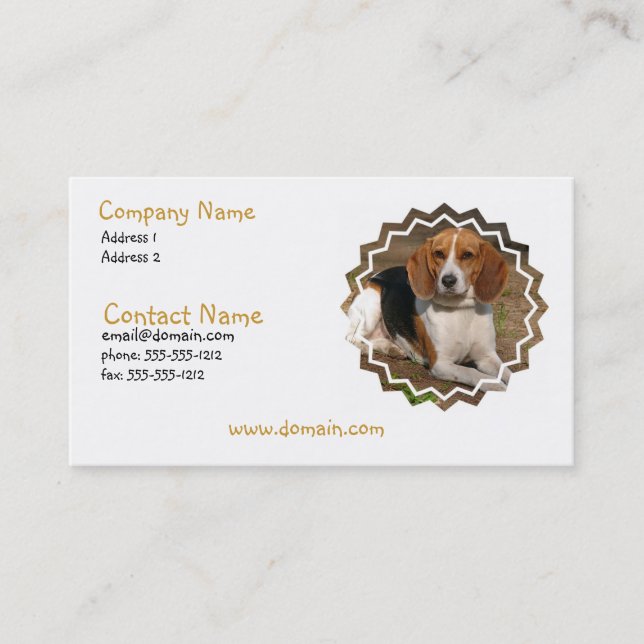 Beagle Hound Dog Business Card (Front)