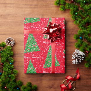 Beagle Hound Dog Christmas Tree Holiday Star Red Wrapping Paper