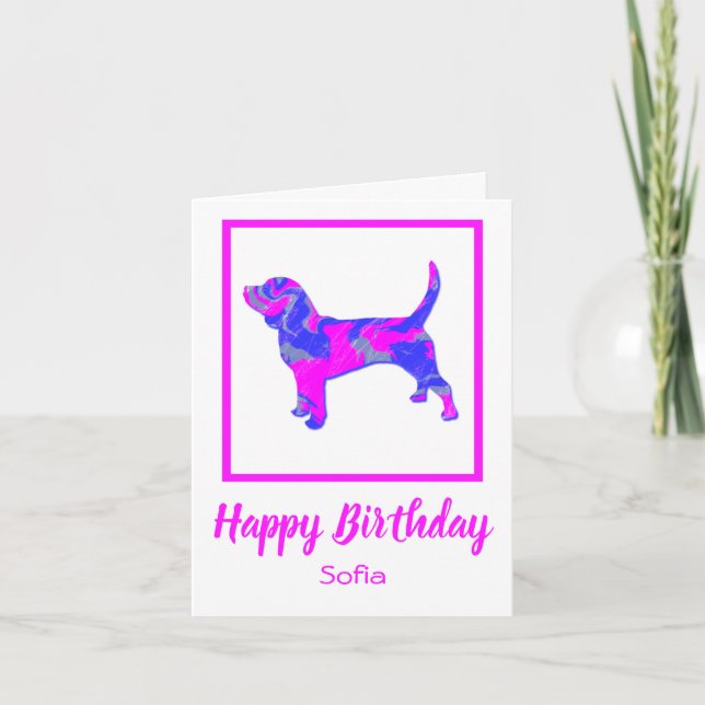 Beagle Hound Dog Funny Birthday Card (Front)