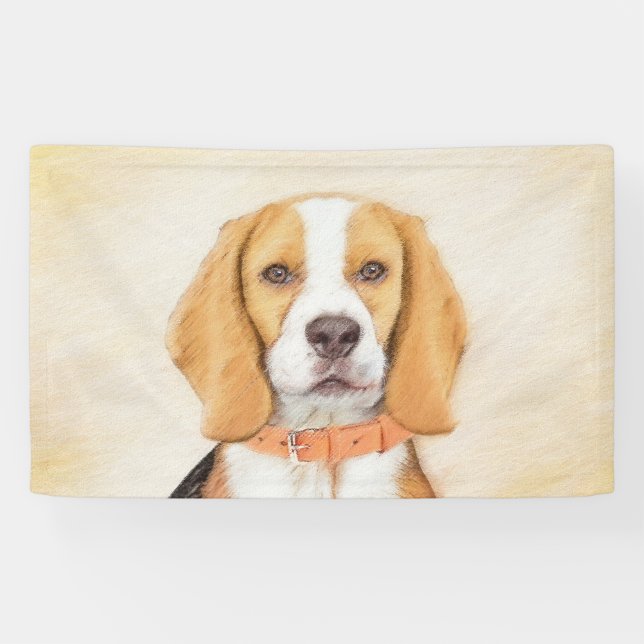 Beagle Hound Dog Painting Original Animal Art Banner (Horizontal)
