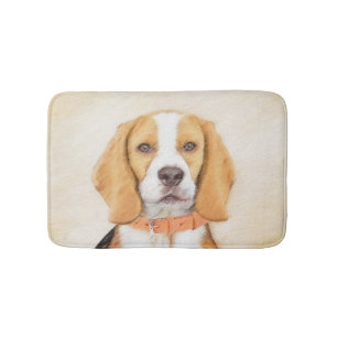 Beagle Hound Dog Painting Original Animal Art Bath Mat