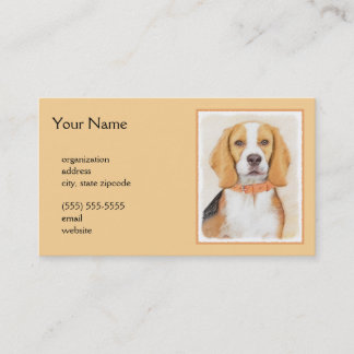 Beagle Hound Dog Painting Original Animal Art Business Card